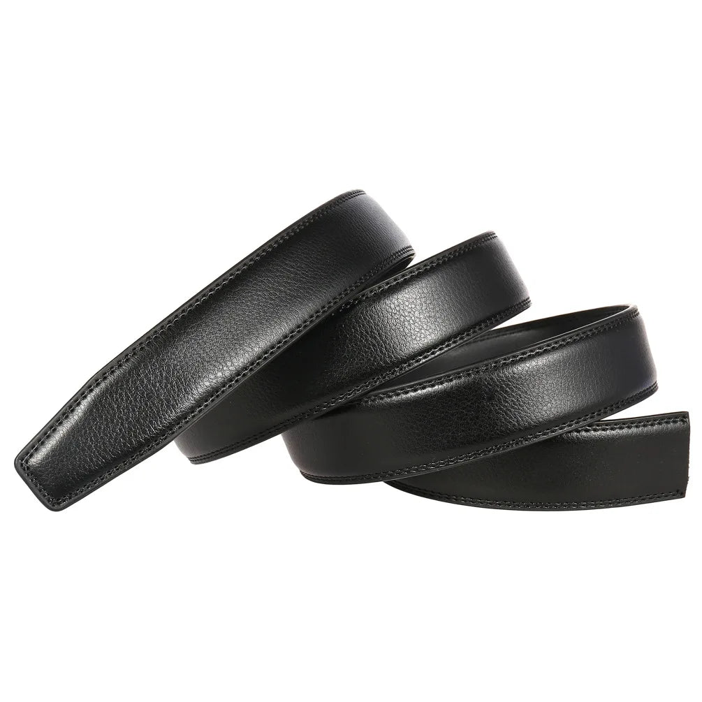 Unisex Thin Leather Belt Strap Without Buckle 3.1cm 110–130cm