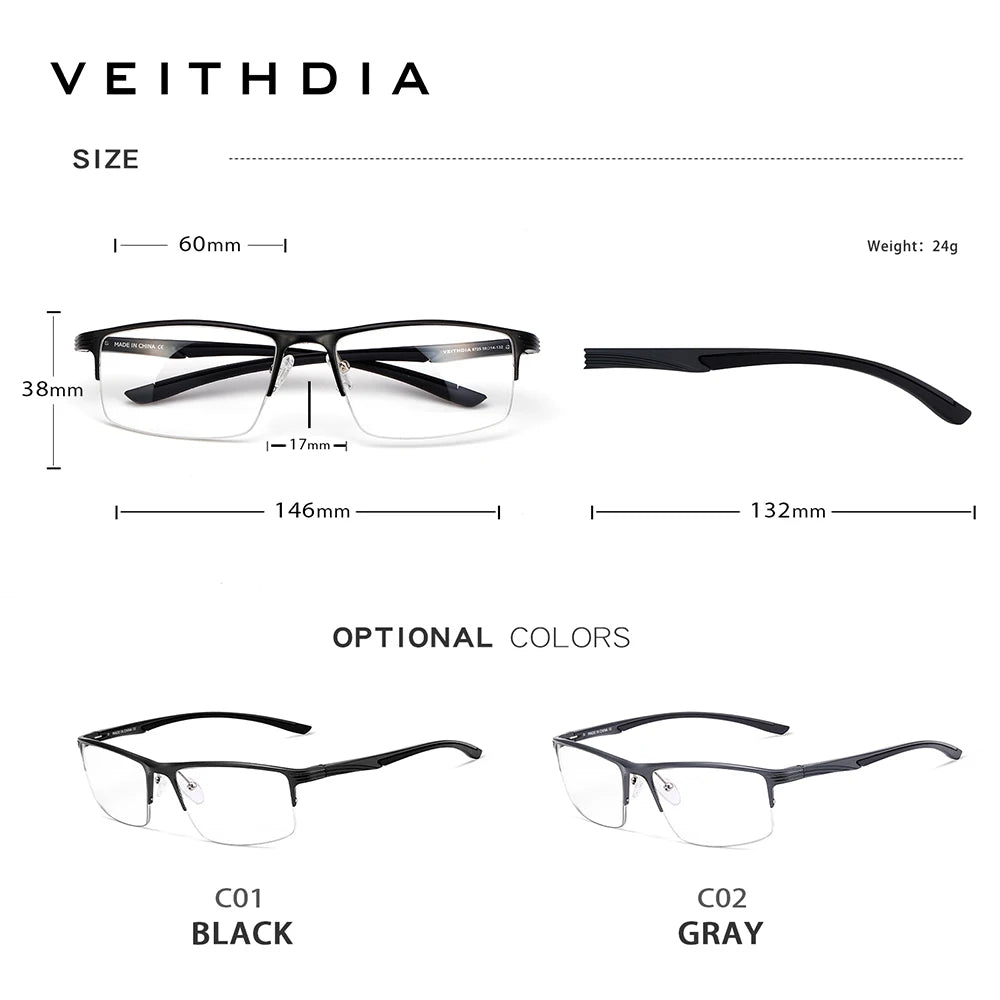 VEITHDIA Mens Anti Blue Light Computer Glasses | Unisex Vintage Frame