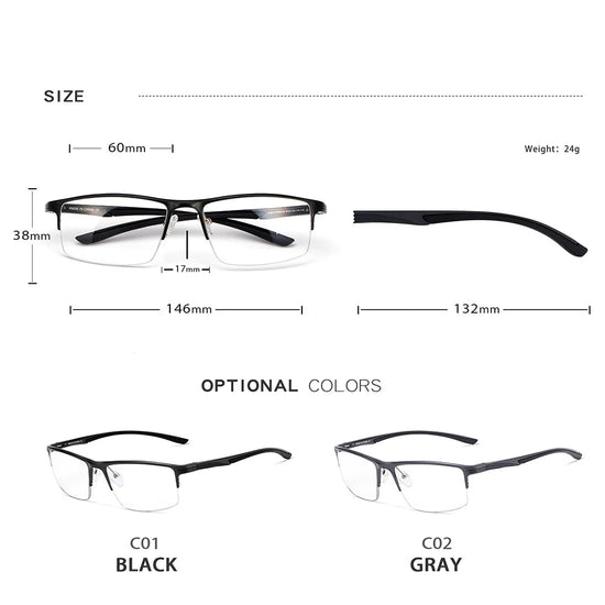 Mens Anti Blue Light Computer Glasses | Unisex Vintage Frame