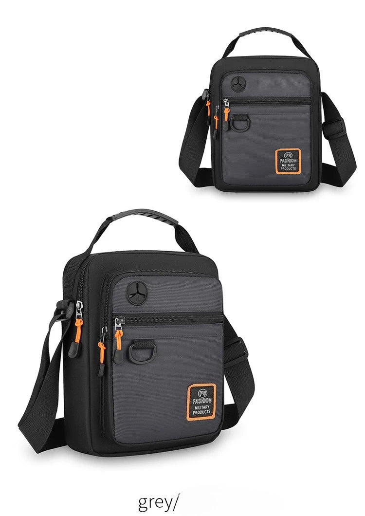 Men's Mini Oxford Messenger Bag with Zipper Closure and Polyester Lining