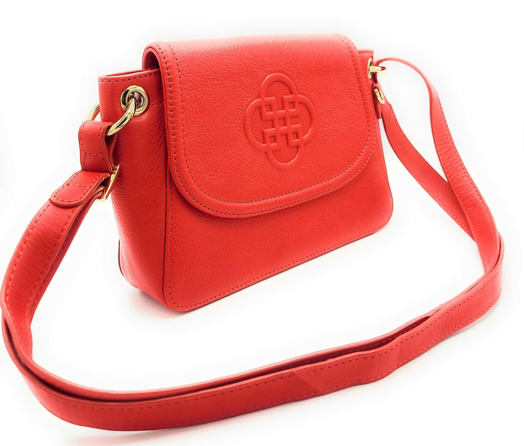 SADDLER EMMA  Real Leather Designer Flapover Handbag with Ring Detail