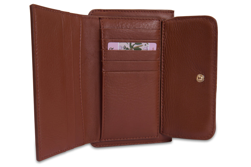 SADDLER "Marion" Bifold Real Leather Card Wallet with Zip Top Coin Purse (Gift Boxed)