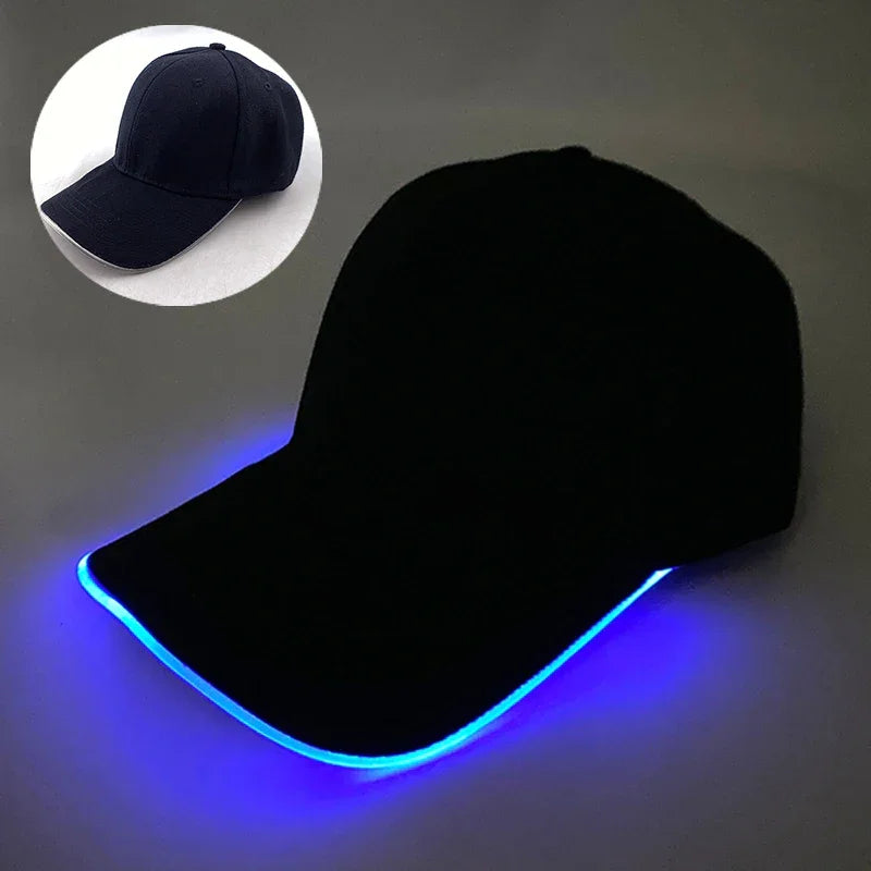 LED Light-Up Baseball Cap – Adjustable Glowing Hat for Parties, Night Runs & More!