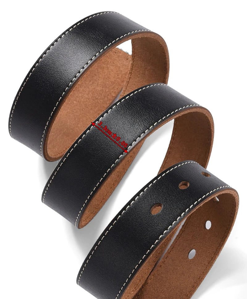 Men's Plus Size Genuine Leather Belt Cowhide Casual Business 105–170cm