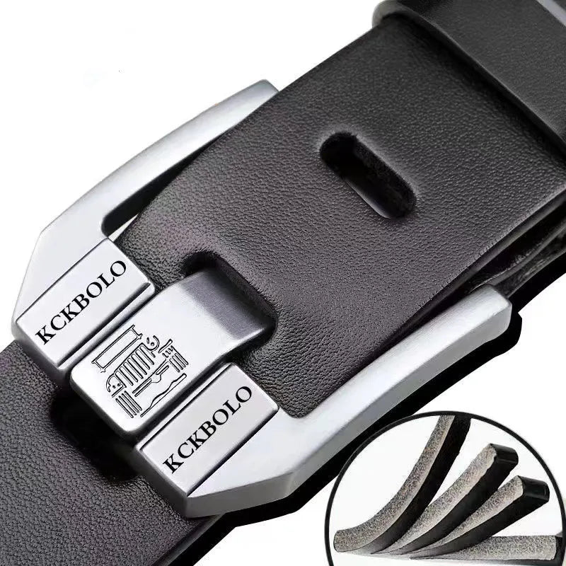 Mens Split Leather Belt 3.8cm Smart Casual Black Coffee Waist 30-40