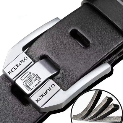 Mens Split Leather Belt 3.8cm Smart Casual Black Coffee Waist 30-40 - QHA UK