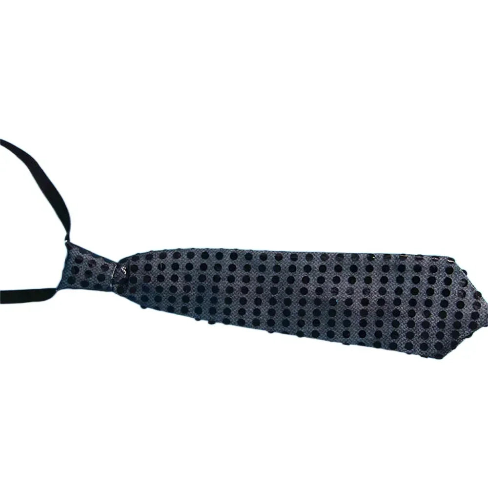 LED Sequin Fedora Hat & Glowing Necktie Set – Light-Up Festival & Party Accessories for Kids & Adults