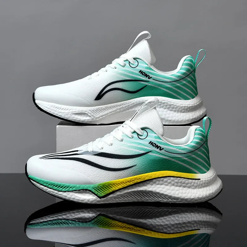 Sports Running Shoes for Men Marathon Air Cushion Breathable Ultralight Women Comfortable Athletic Nonskid Sneakers Gym Training