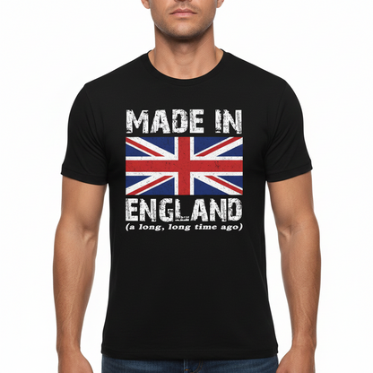 Men's Made in England T-Shirt Retro Union Jack Cotton Graphic Tee