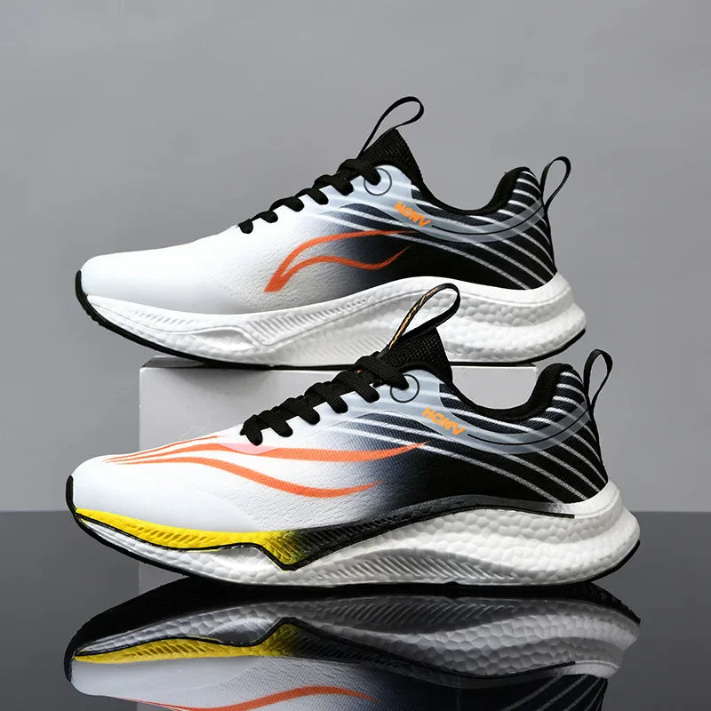 Sports Running Shoes for Men Marathon Air Cushion Breathable Ultralight Women Comfortable Athletic Nonskid Sneakers Gym Training