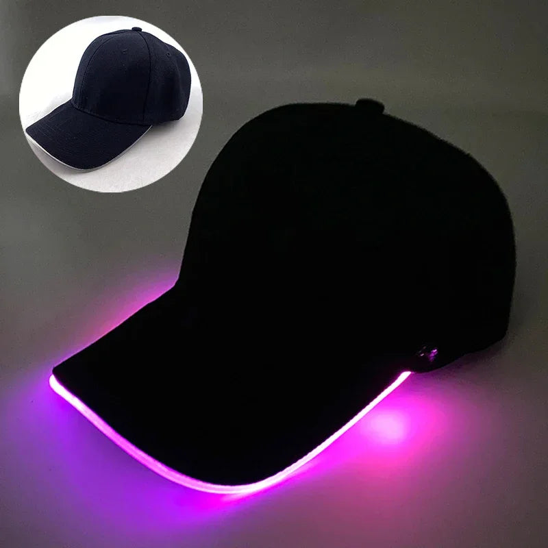 LED Light-Up Baseball Cap – Adjustable Glowing Hat for Parties, Night Runs & More!