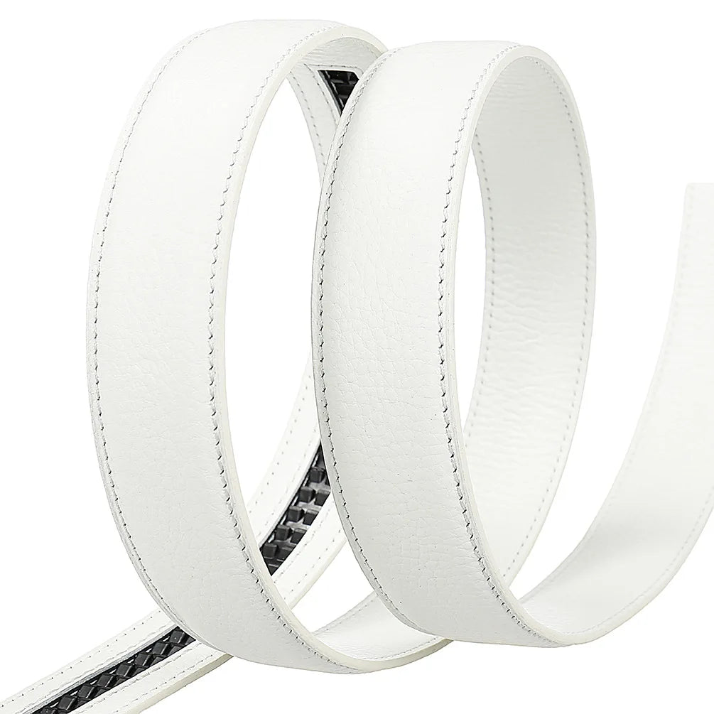 Men's Leather Belt Strap Without Buckle — Slim 3cm Cowhide Replacement Strap