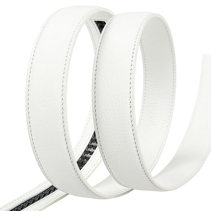 Men's Leather Belt Strap Without Buckle — Slim 3cm Cowhide Replacement Strap