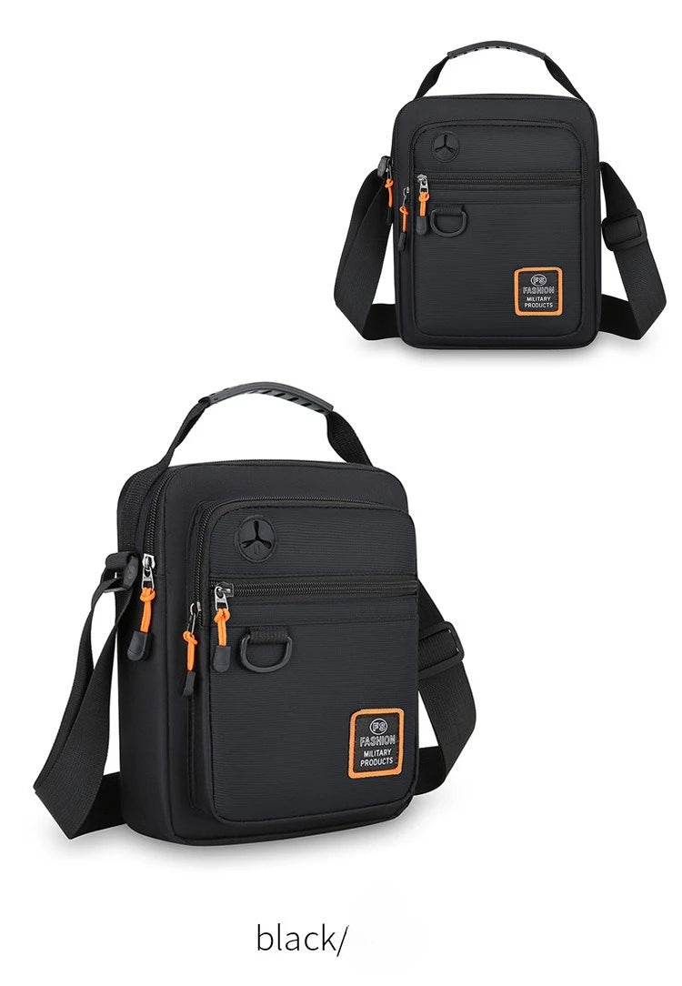 Men's Mini Oxford Messenger Bag with Zipper Closure and Polyester Lining