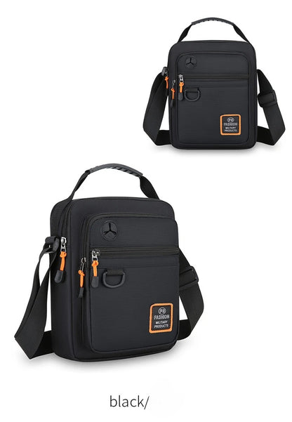 Men's Mini Oxford Messenger Bag with Zipper Closure and Polyester Lining