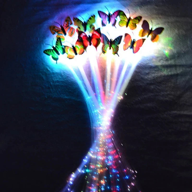 LED Fibre Optic Hair Clips – Light-Up Flash Braids & Luminous Hair Barrettes for Birthdays, Weddings, Parties & Carnivals