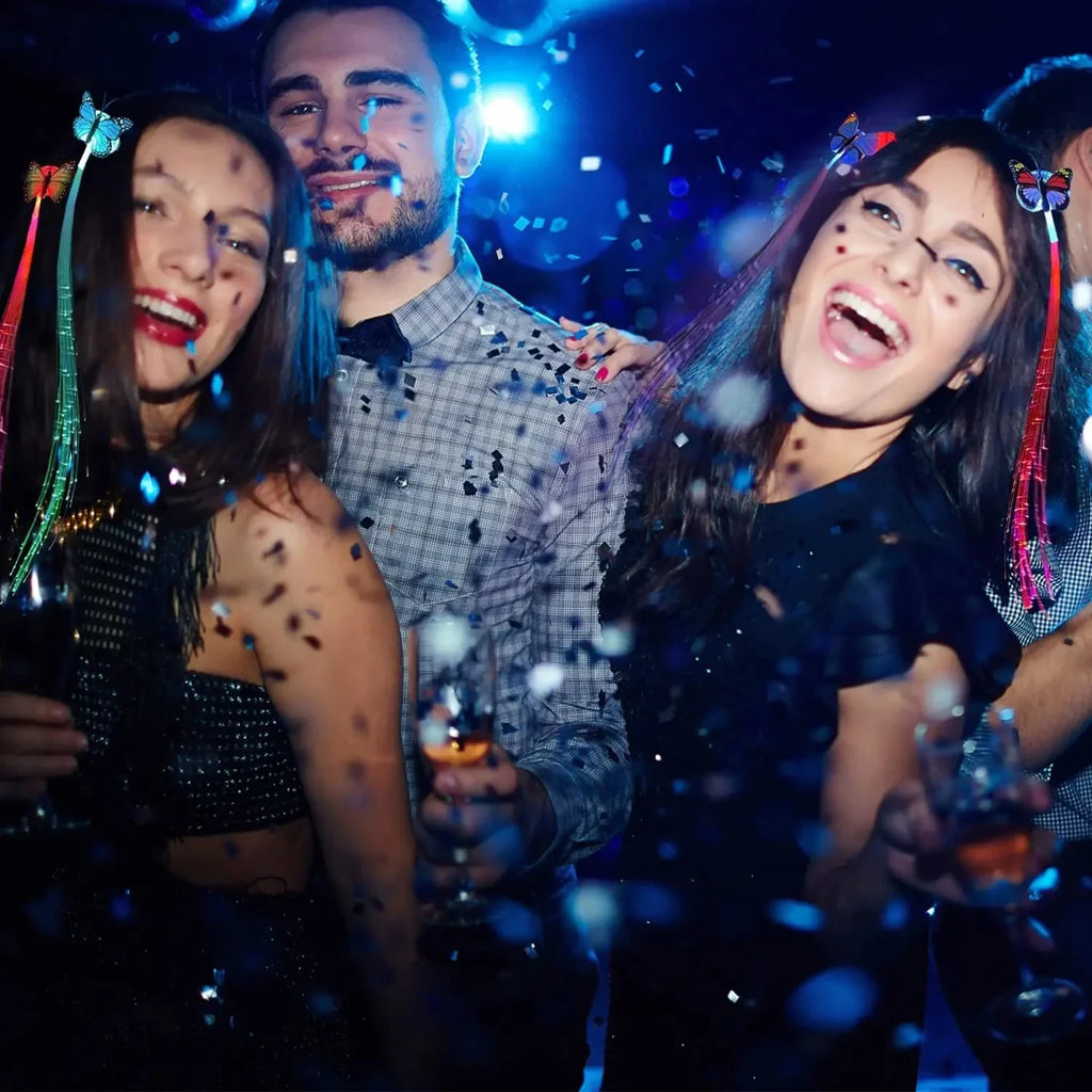 LED Fibre Optic Hair Clips – Light-Up Flash Braids & Luminous Hair Barrettes for Birthdays, Weddings, Parties & Carnivals