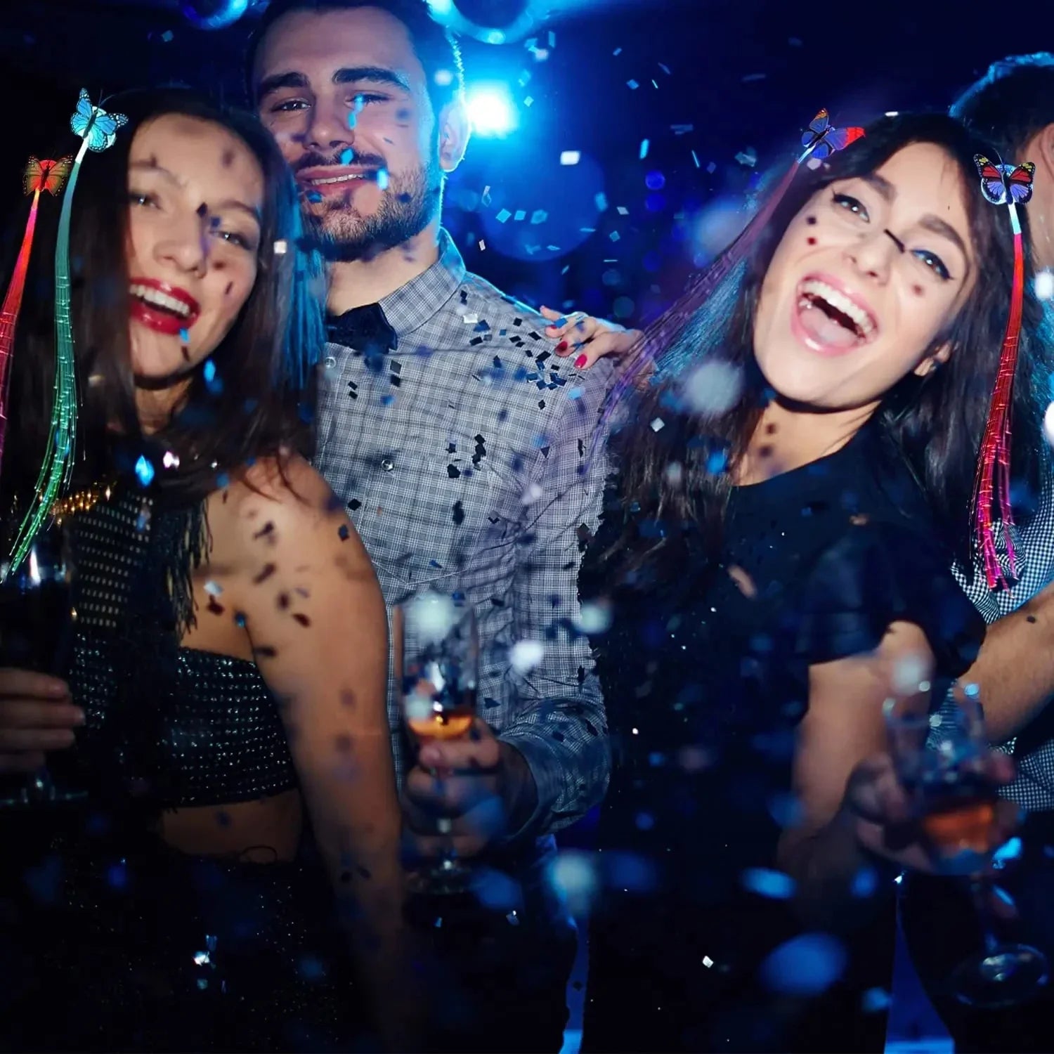 LED Fibre Optic Hair Clips – Light-Up Flash Braids & Luminous Hair Barrettes for Birthdays, Weddings, Parties & Carnivals