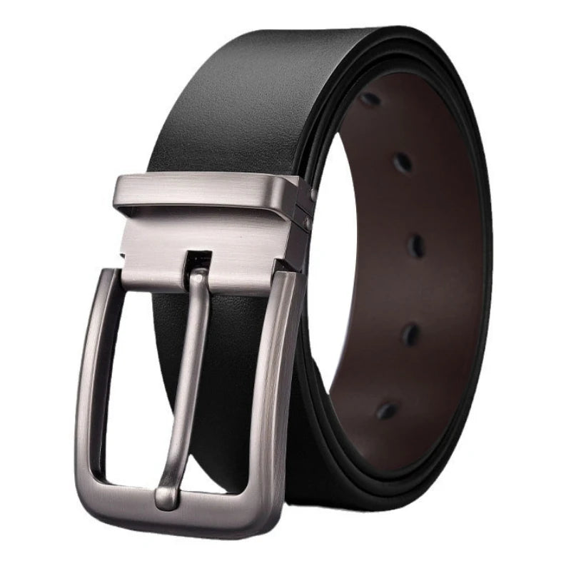 Men's Plus Size Faux Leather Belt Alloy Pin Buckle 3.3cm Black 120–140cm