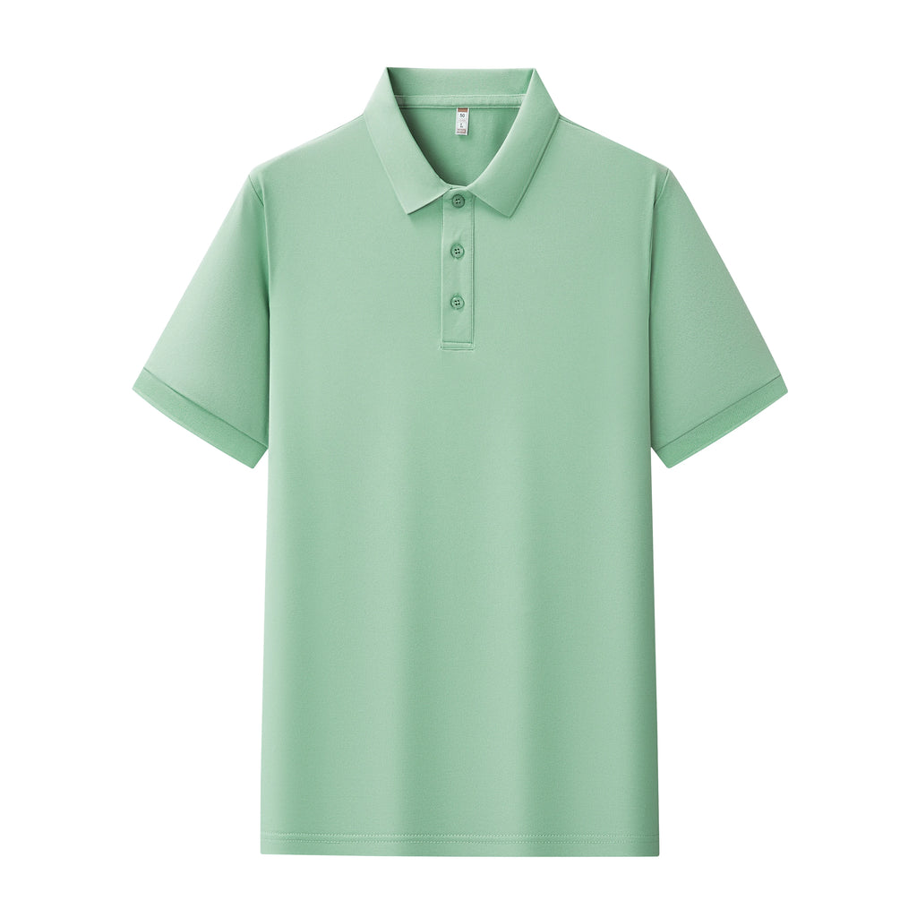 Mens Summer Polo Shirt Polyester Breathable Sweat Absorbent Short Sleeve Top UK