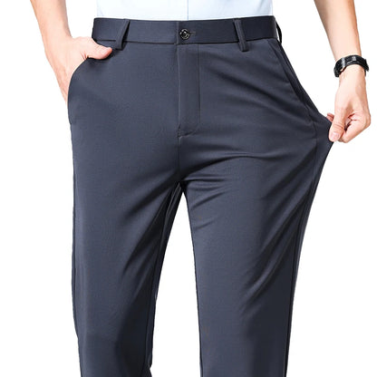 Mens Slim Fit Formal Trousers Stretch Smart Business Suit Pants - QHA UK