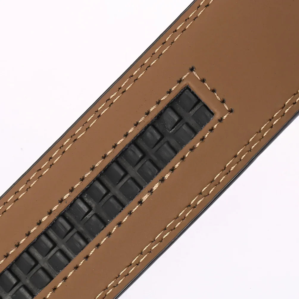 Mens Cowhide Genuine Split Leather Belt Strap No Buckle for Automatic Buckle