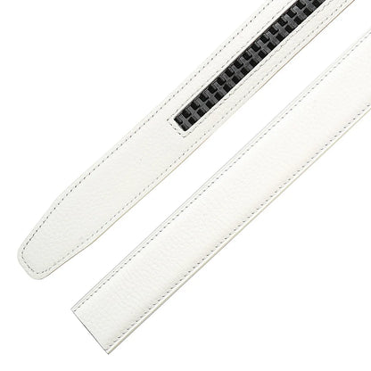 Men's Leather Belt Strap Without Buckle — Slim 3cm Cowhide Replacement Strap