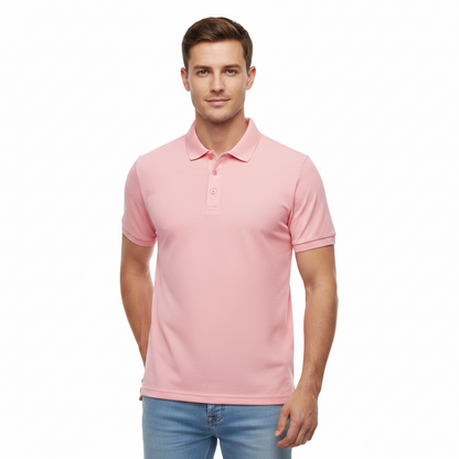 Mens Summer Polo Shirt Polyester Breathable Sweat Absorbent Short Sleeve Top UK