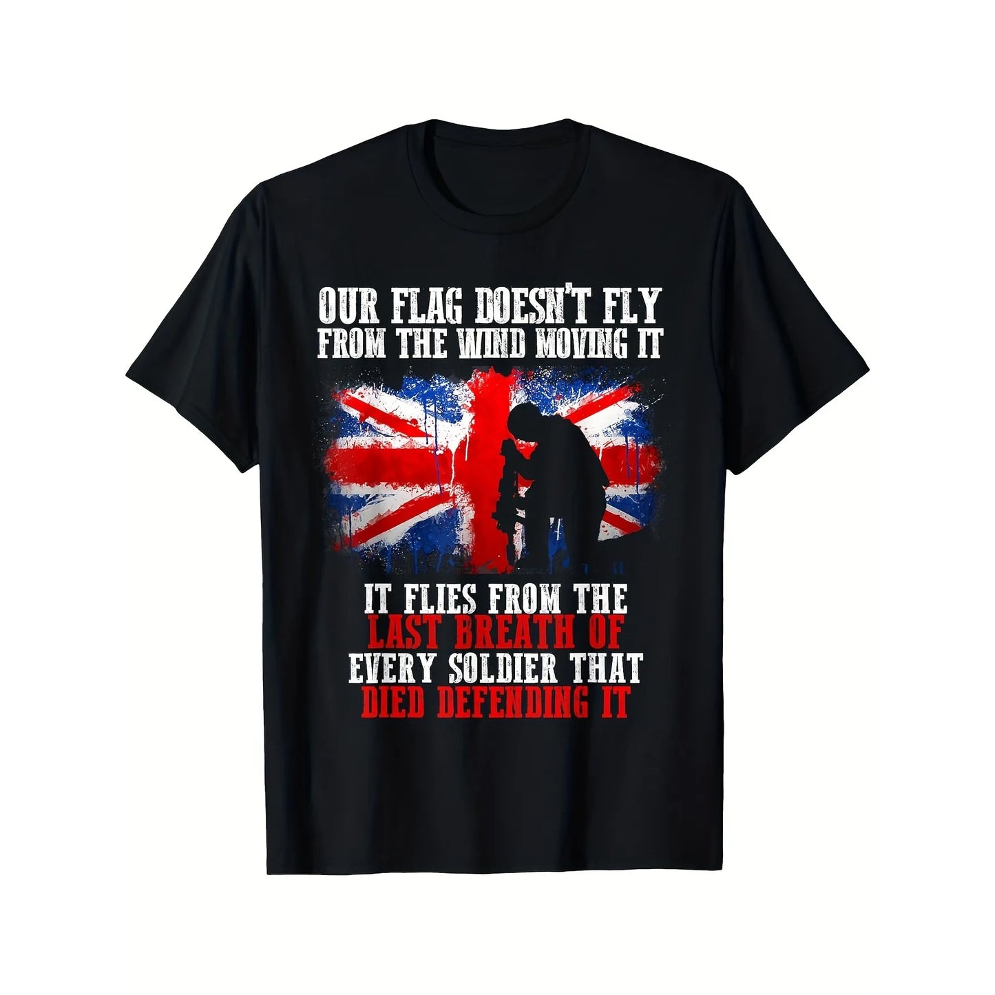 Men's British Army Tribute T-Shirt UK Flag Memorial Cotton Tee S–XXXL