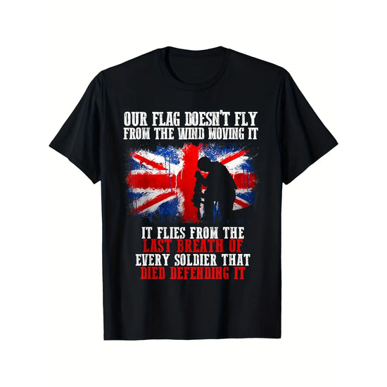 Men's British Army Tribute T-Shirt UK Flag Memorial Cotton Tee S–XXXL
