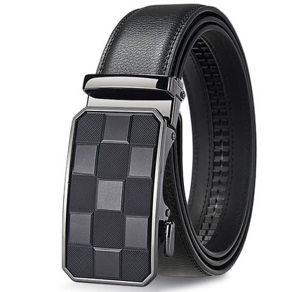 Mens Genuine Leather Automatic Belt 35mm Black Brown Adjustable