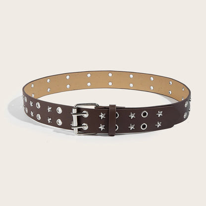 Belt with star and circle patterns on a beige background