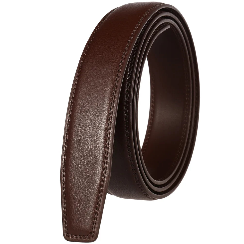 Unisex Thin Leather Belt Strap Without Buckle 3.1cm 110–130cm