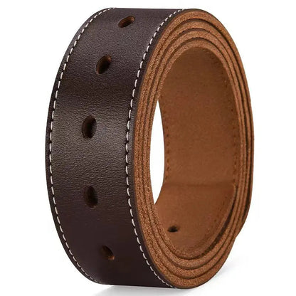 Men's Leather Belt, Black or Brown Casual Cowhide Split Leather, 105–170cm