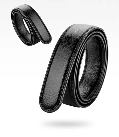 Mens Genuine Leather Ratchet Belt Strap 35mm Black Replacement 160cm