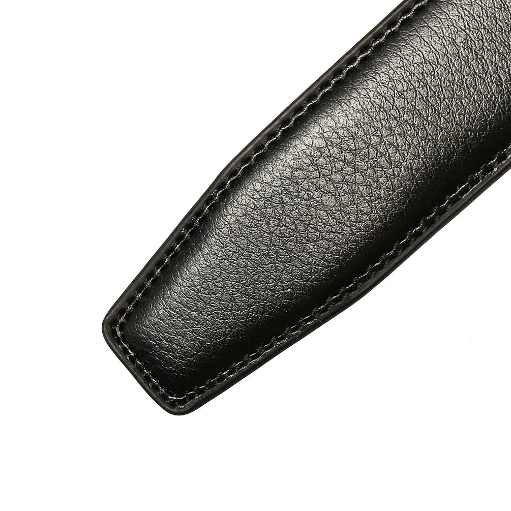 Unisex Thin Leather Belt Strap Without Buckle 3.1cm 110–130cm