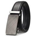 Men's Genuine Leather Ratchet Belt Automatic Buckle Black Brown