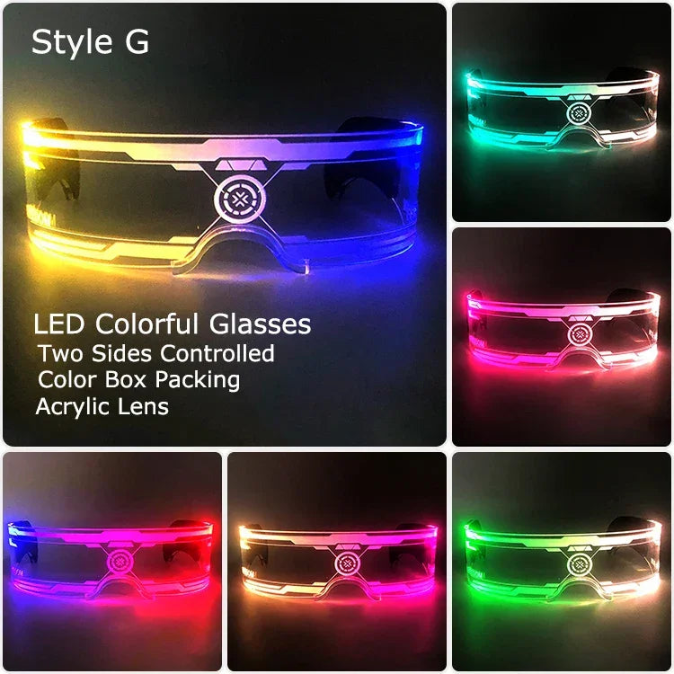 LED Light-Up Party Glasses – Acrylic Luminous Shades for Festivals, KTV, Bar & Stage Performances | Unisex for Adults & Kids