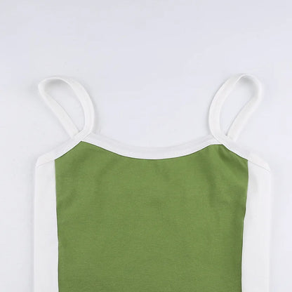 Womens Crop Cami Top Sleeveless Stretch Summer Vest Y2K Backless Top - QHA UK
