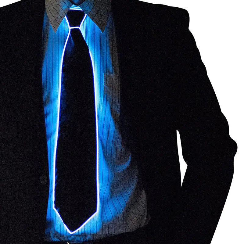 🔥 LED Neon Glow Tie – EL Wire Light-Up Accessory for Parties, DJ Events, Halloween & Stage Wear (Unisex)