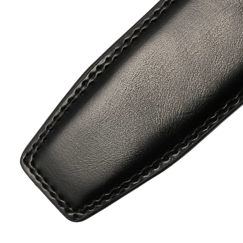 Mens Cowhide Genuine Split Leather Belt Strap No Buckle for Automatic Buckle