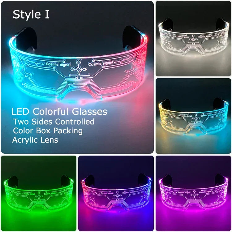 LED Light-Up Party Glasses – Acrylic Luminous Shades for Festivals, KTV, Bar & Stage Performances | Unisex for Adults & Kids
