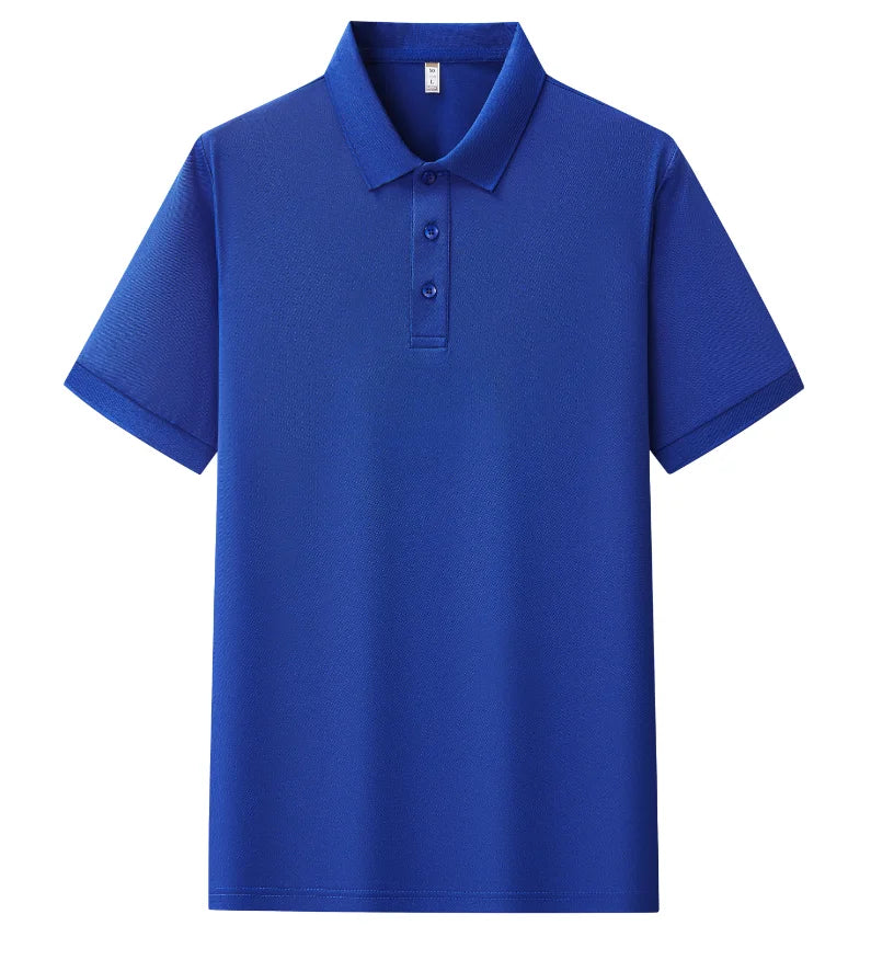 Mens Summer Polo Shirt Polyester Breathable Sweat Absorbent Short Sleeve Top UK