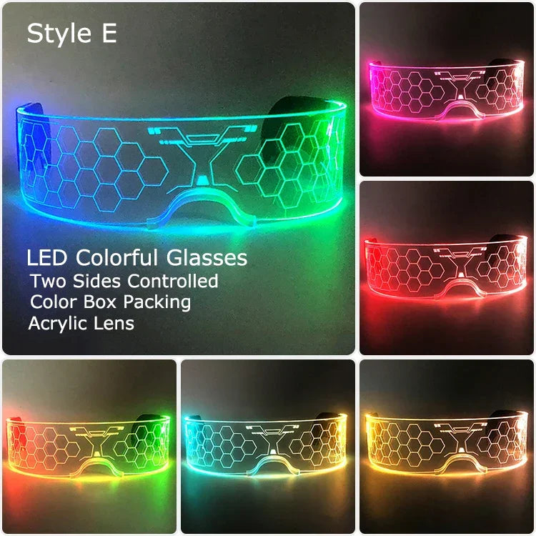 LED Light-Up Party Glasses – Acrylic Luminous Shades for Festivals, KTV, Bar & Stage Performances | Unisex for Adults & Kids