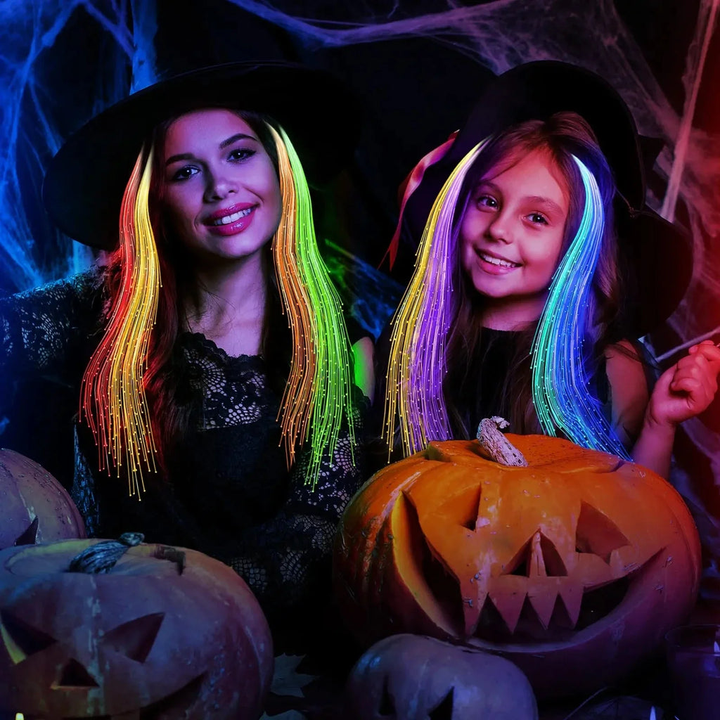 LED Fibre Optic Hair Clips – Light-Up Flash Braids & Luminous Hair Barrettes for Birthdays, Weddings, Parties & Carnivals