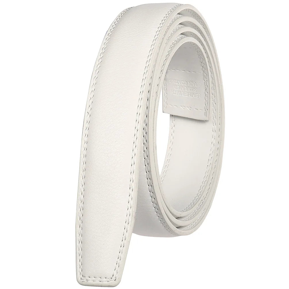 Unisex Thin Leather Belt Strap Without Buckle 3.1cm 110–130cm