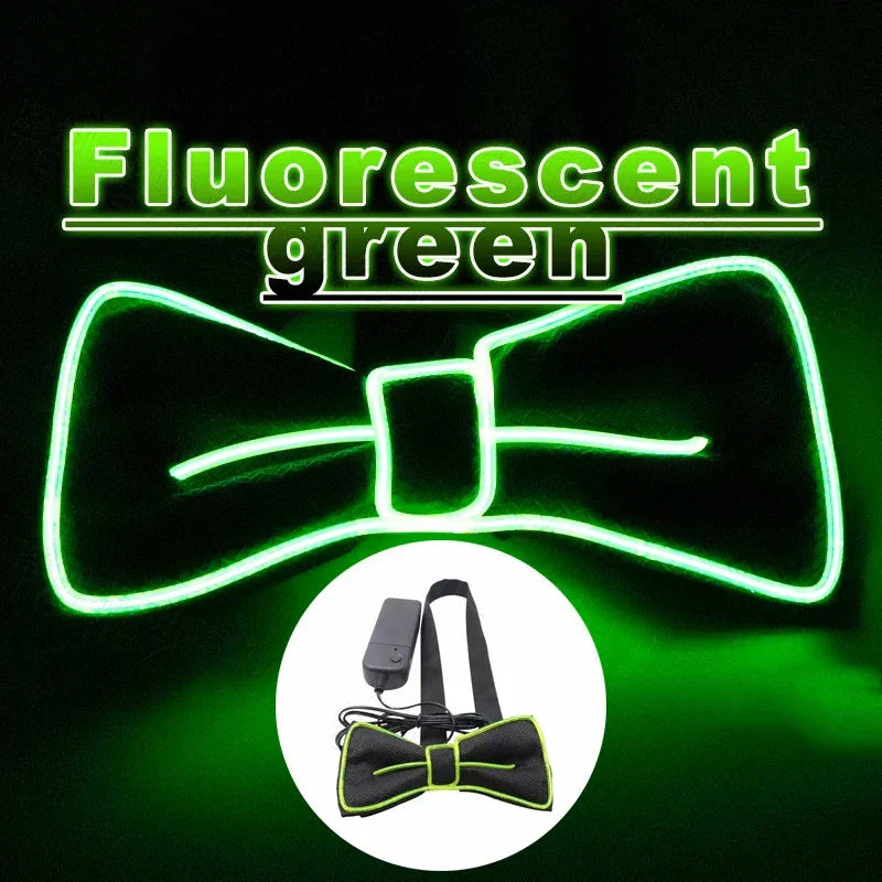 Light-Up LED Suspenders & Bow Tie Set – Adjustable Glowing Party Braces for Kids & Adults
