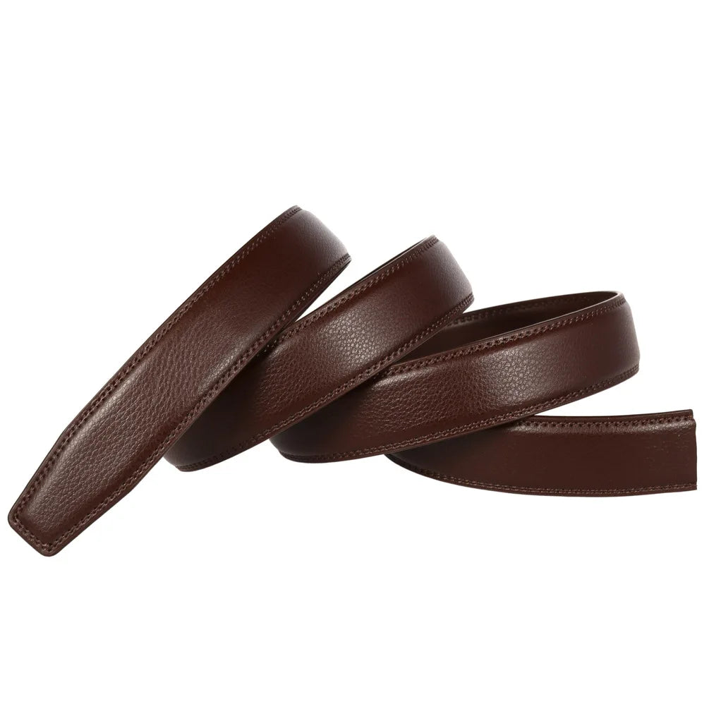 Unisex Thin Leather Belt Strap Without Buckle 3.1cm 110–130cm