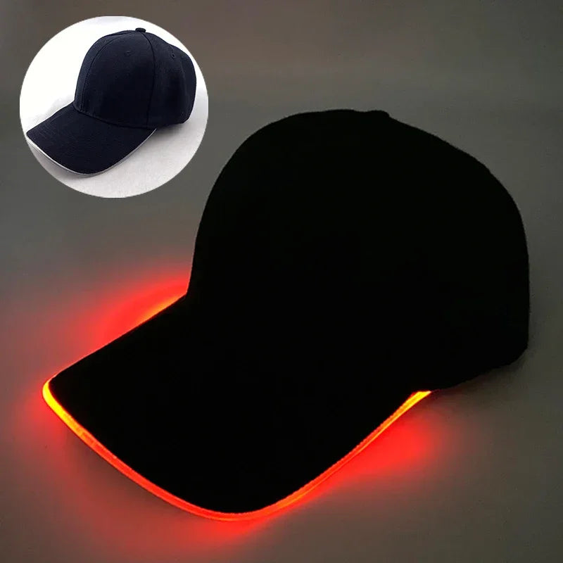 LED Light-Up Baseball Cap – Adjustable Glowing Hat for Parties, Night Runs & More!