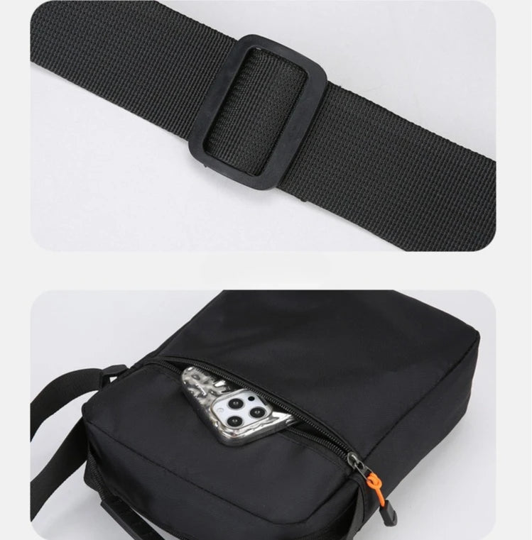 Men's Mini Oxford Messenger Bag with Zipper Closure and Polyester Lining